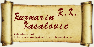 Ruzmarin Kasalović vizit kartica
